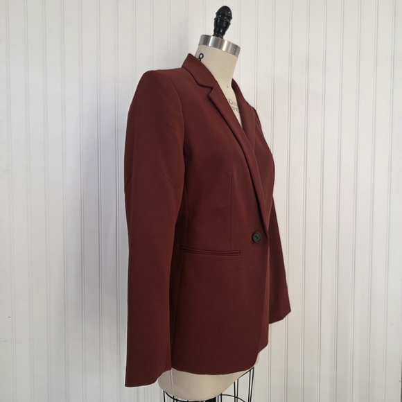 Ann Taylor Tailored Fit  Single Button Blazer Rust Red Size 8 - Picture 4 of 8